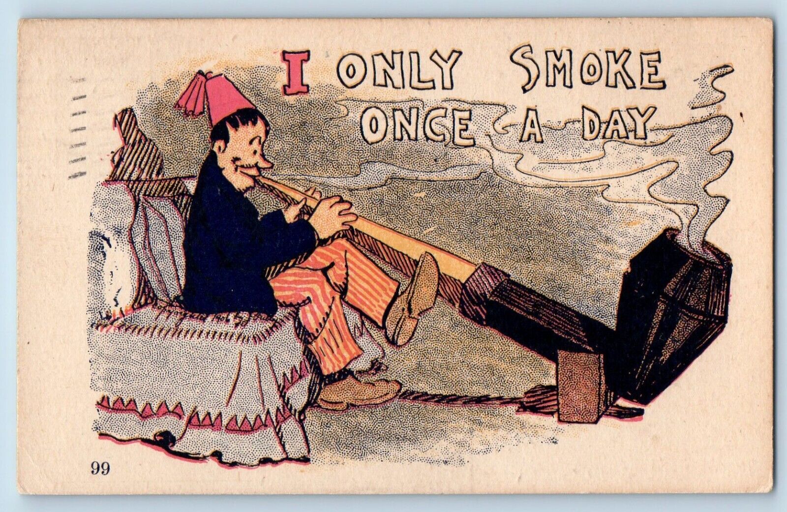 Columbus Ohio OH Postcard Shriner Old Man I Only Smoke Once A Day 1910 Antique
