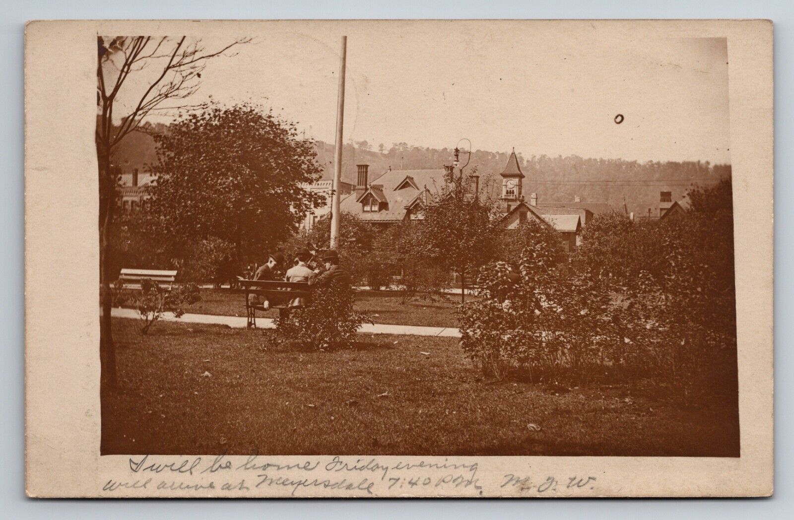 Central Park Johnstown Pennsylvania R.P.O. 1906 N.Y. & PITTS. RPPC Postcard