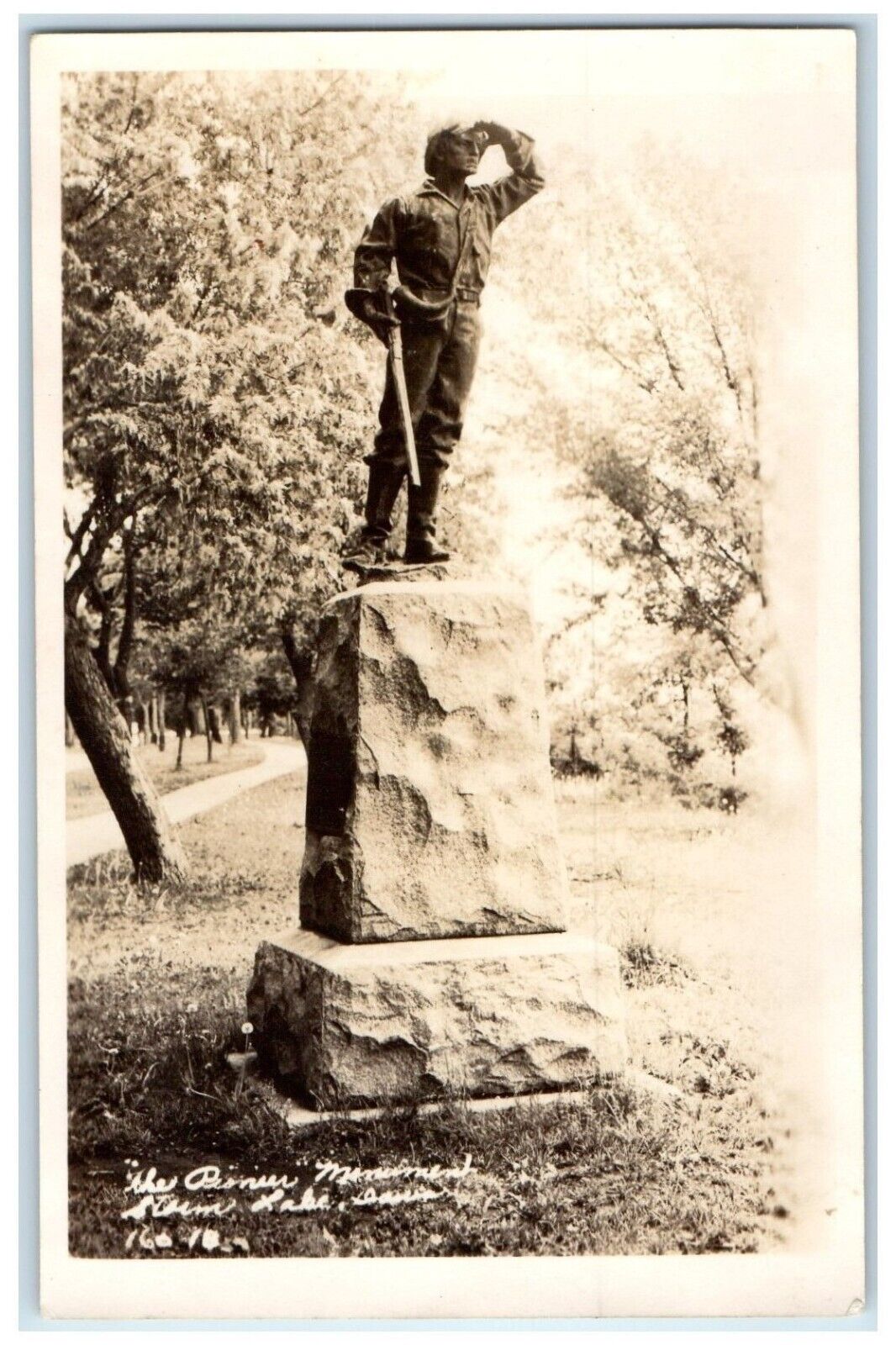 c1910\'s The Pioneer Monument Storm Lake Iowa IA RPPC Photo Antique Postcard