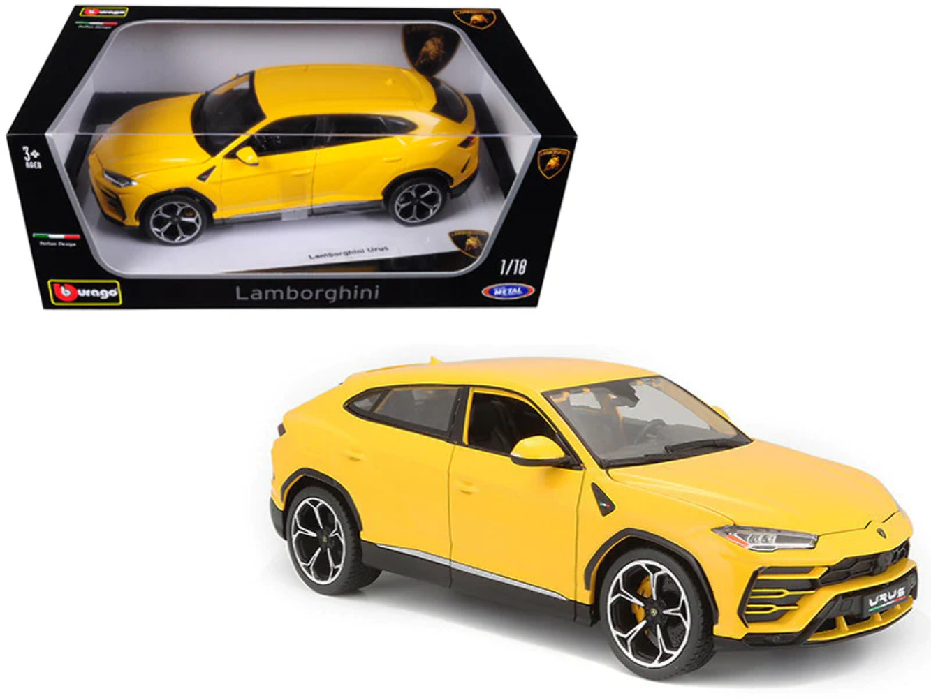 Lamborghini Urus Yellow 1/18 Diecast Model Car