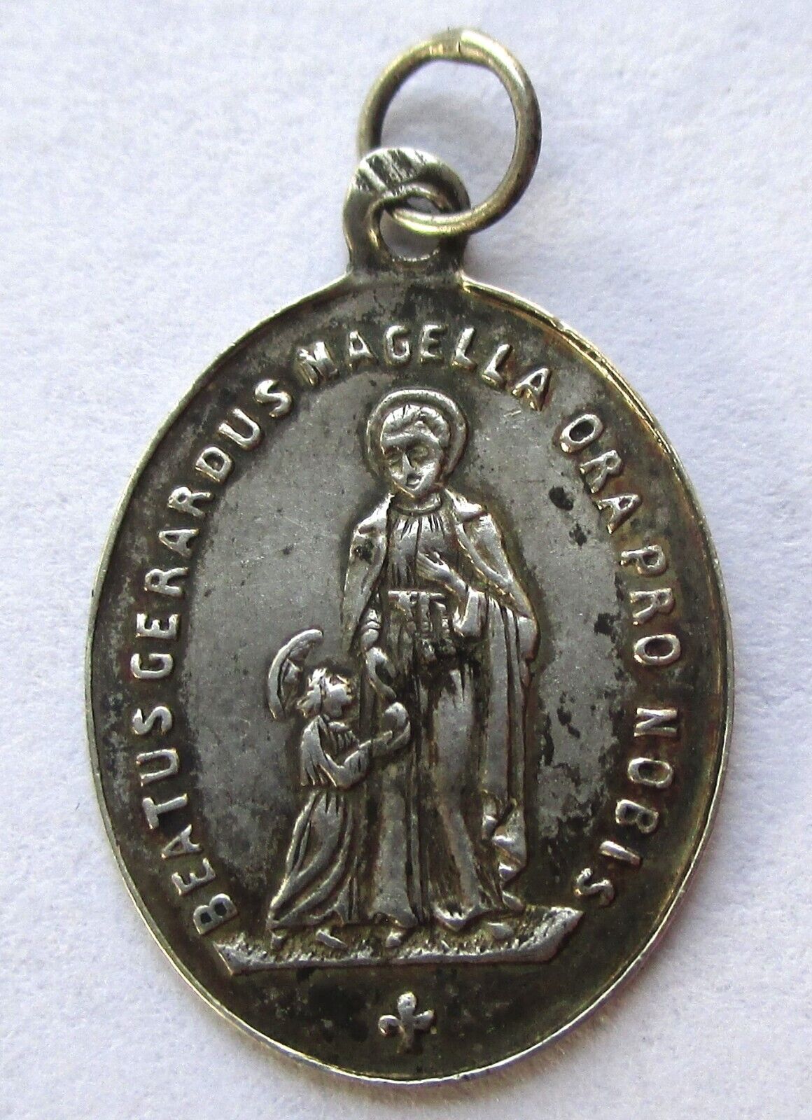 VINTAGE ANTIQUE FRENCH HALLMARK STERLING SILVER RELIGIOUS MEDAL CHARM MONTAIGU