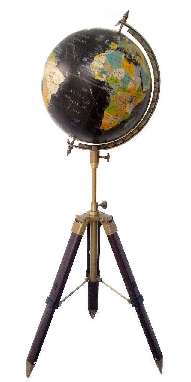 Nautical 12 ''Globe Tripod Stand World Authentic Modern Table Map Adjustable