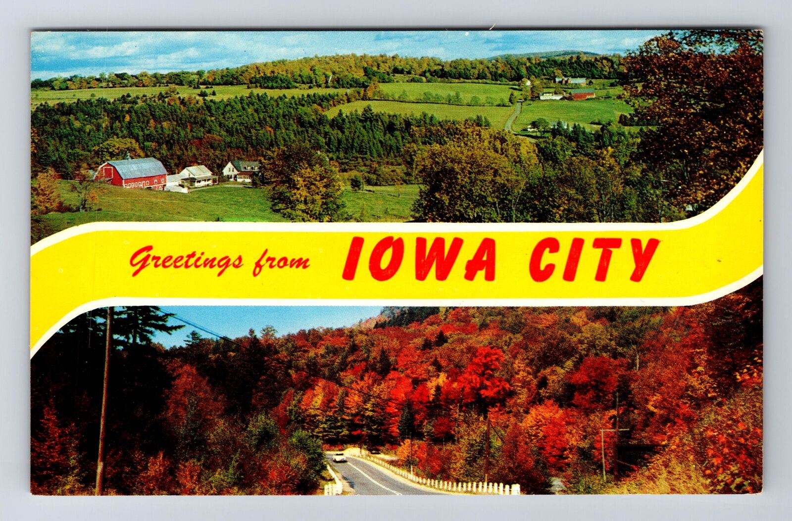 Iowa City IA-Iowa, General Banner Greetings, Antique, Vintage Postcard