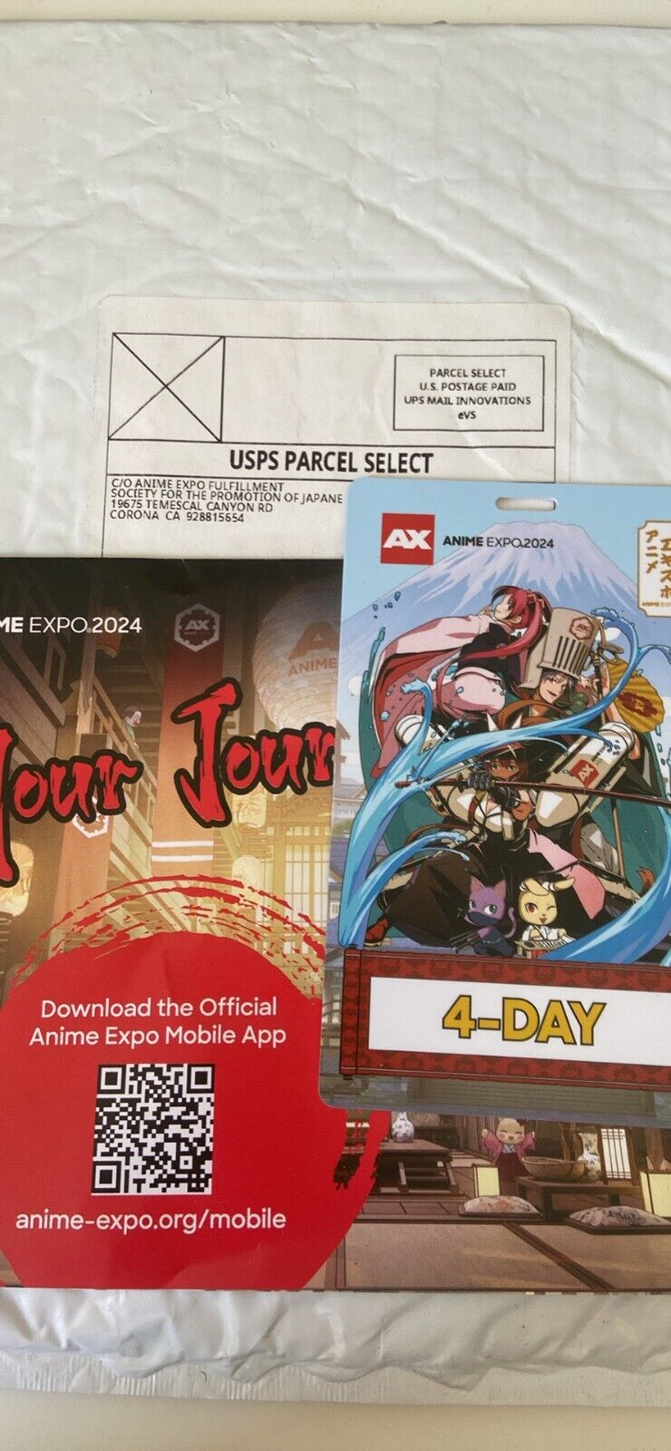 Anime Expo 2024 4 Day Full Event Badge Unused Unregistered 