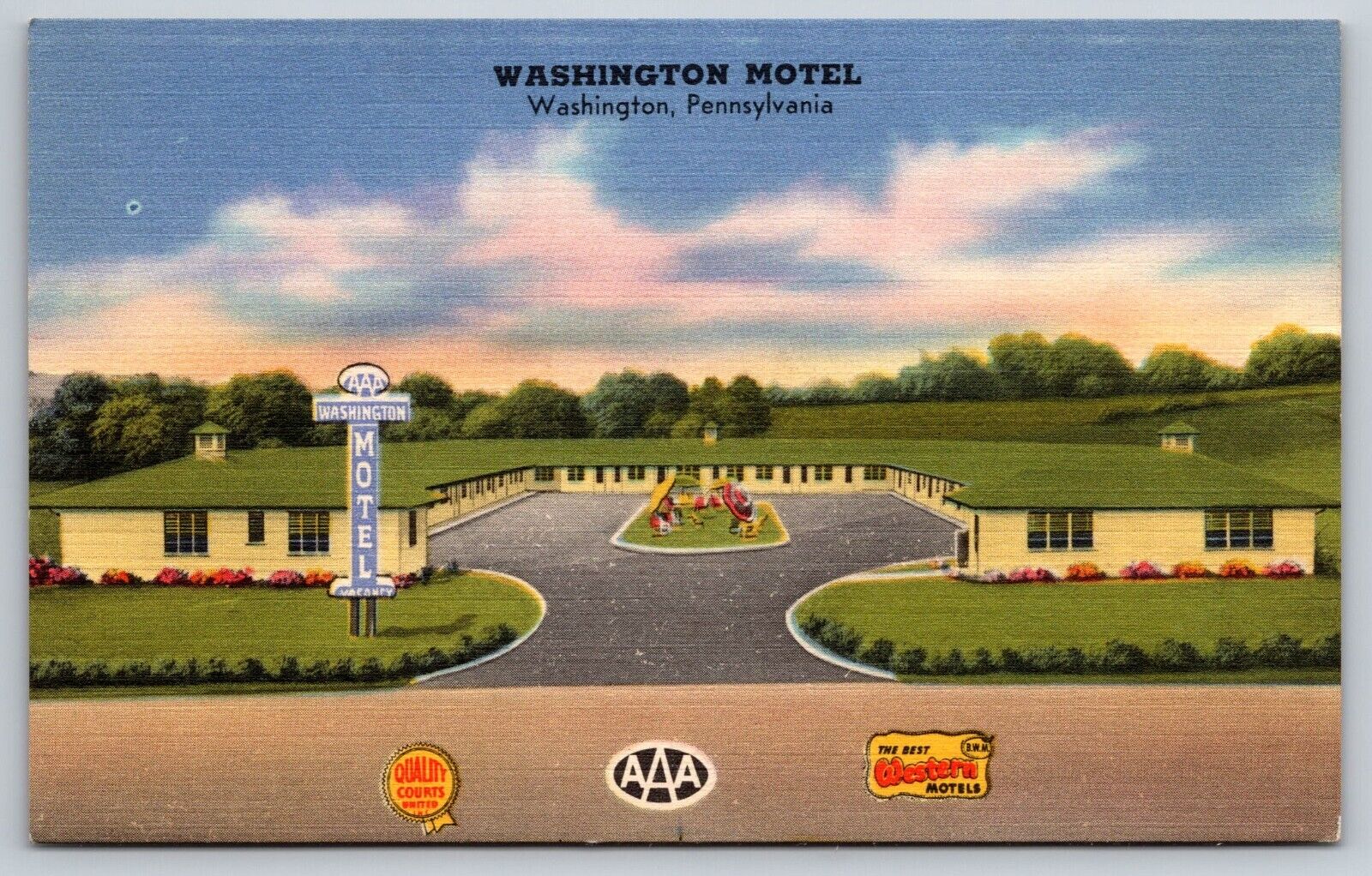Postcard Pennsylvania Washington Motel Best Western 12H