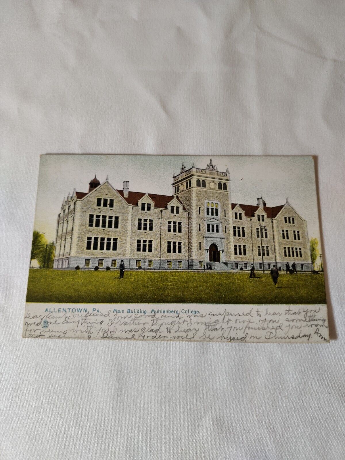 c1908 Main Building Muhlenberg College Allentown PA Post Card A1
