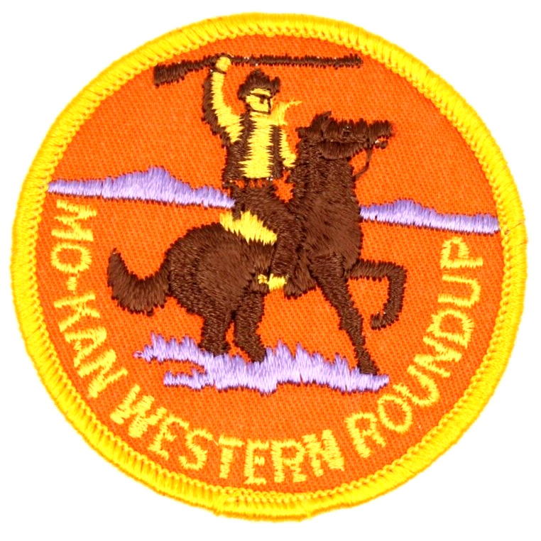 MINT Vintage Western Roundup Mo-Kan Council Patch Kansas Missouri Boy Scouts BSA