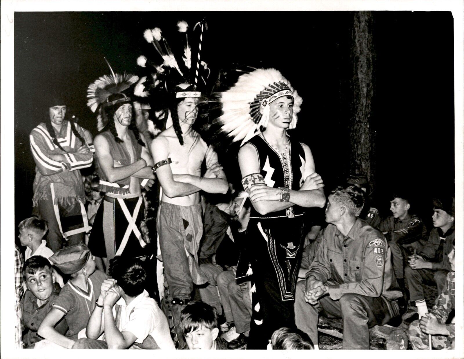 LG78 1956 Original Photo BOY SCOUTS OF AMERICA Native American Cosplay Event