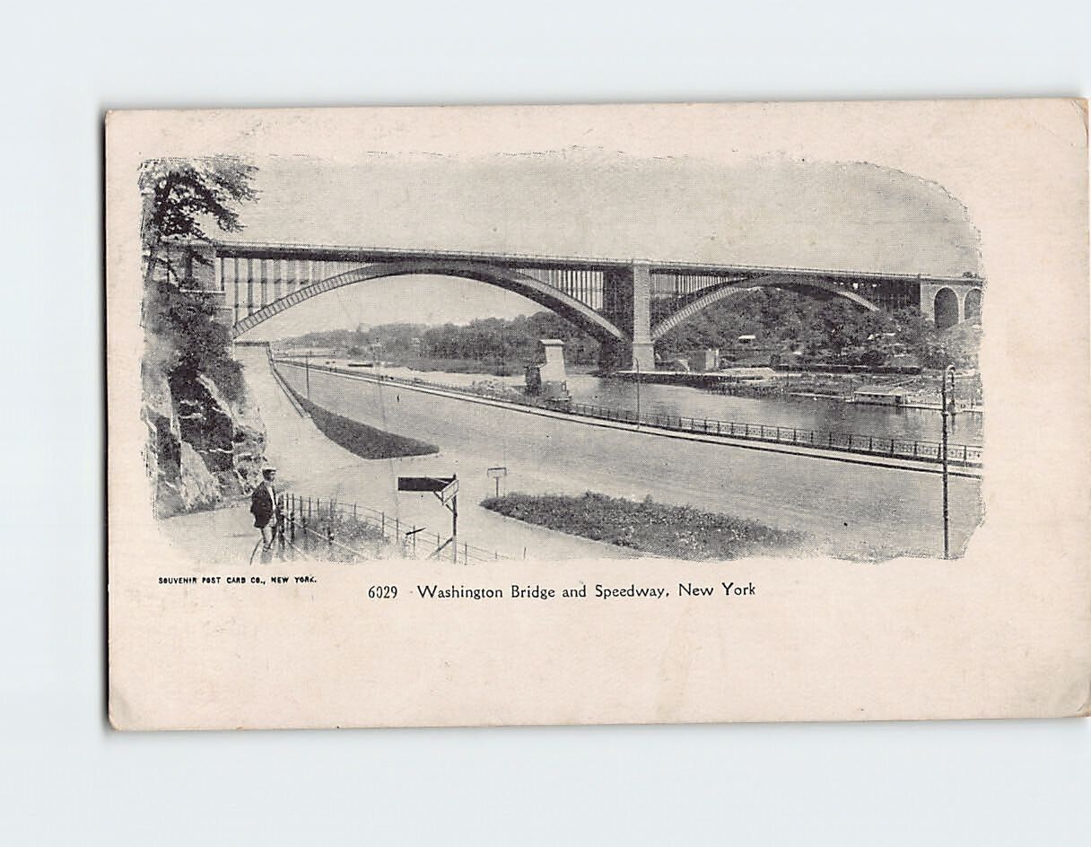 Postcard Washington Bridge and Speedway New York City New York USA