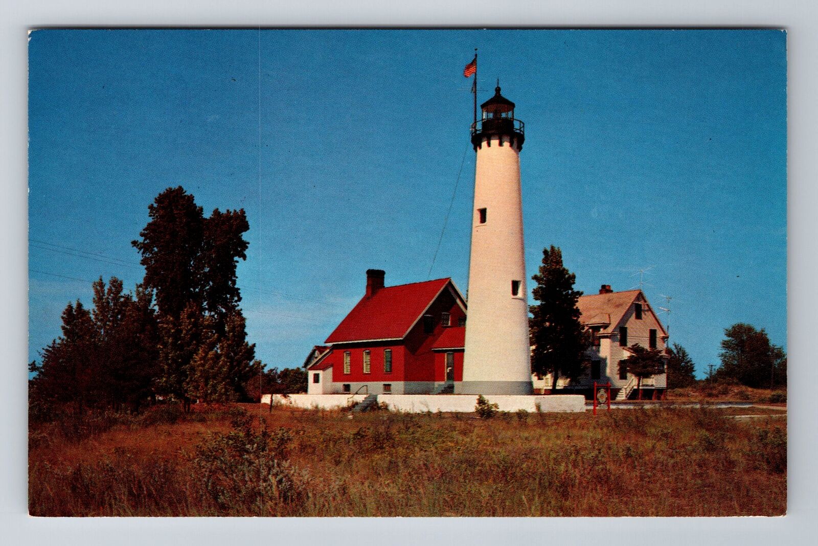 East Tawas MI-Michigan, Tawas Point Lighthouse, Antique, Vintage Postcard