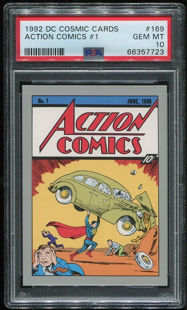 1992 DC Cosmic Card #169 Action Comics 1 Superman PSA 10 Gem Mint Low Pop DCU 📈