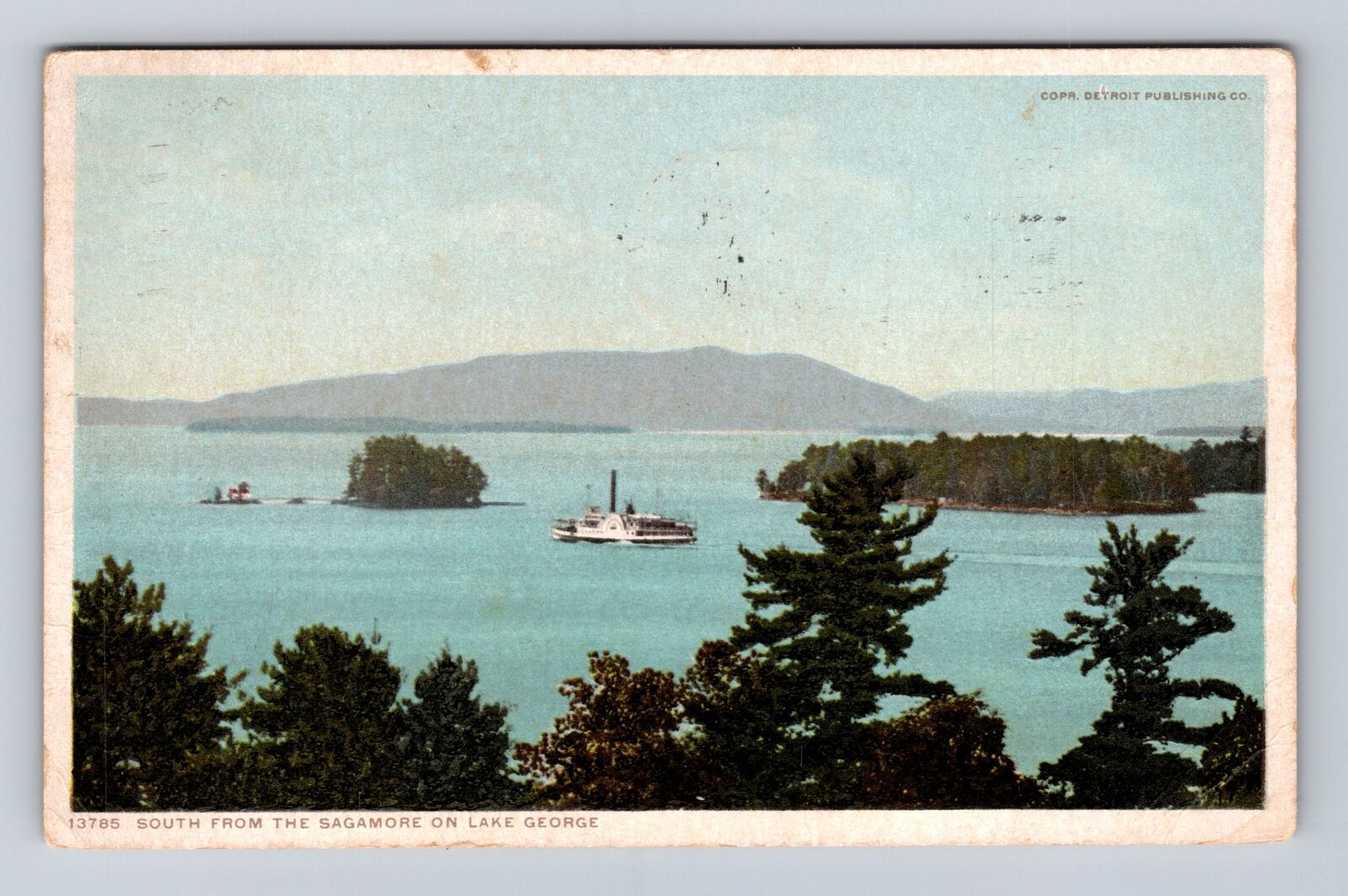 Lake George NY-New York, South From The Sagamore, Vintage c1914 Postcard