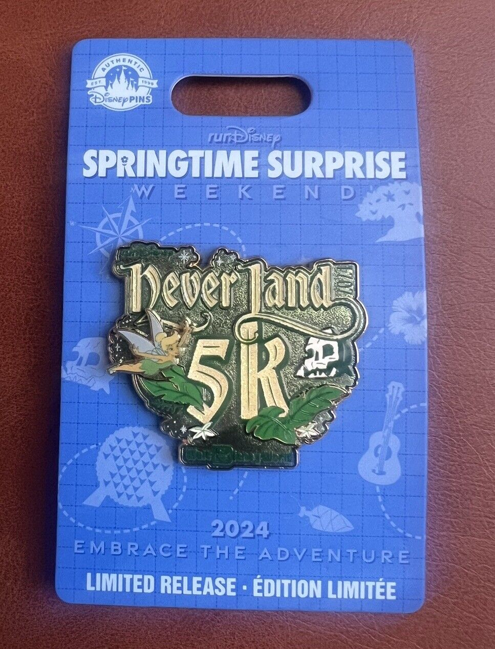 2024 Walt Disney World RunDisney Springtime Surprise Tinker Bell 5k Pin.
