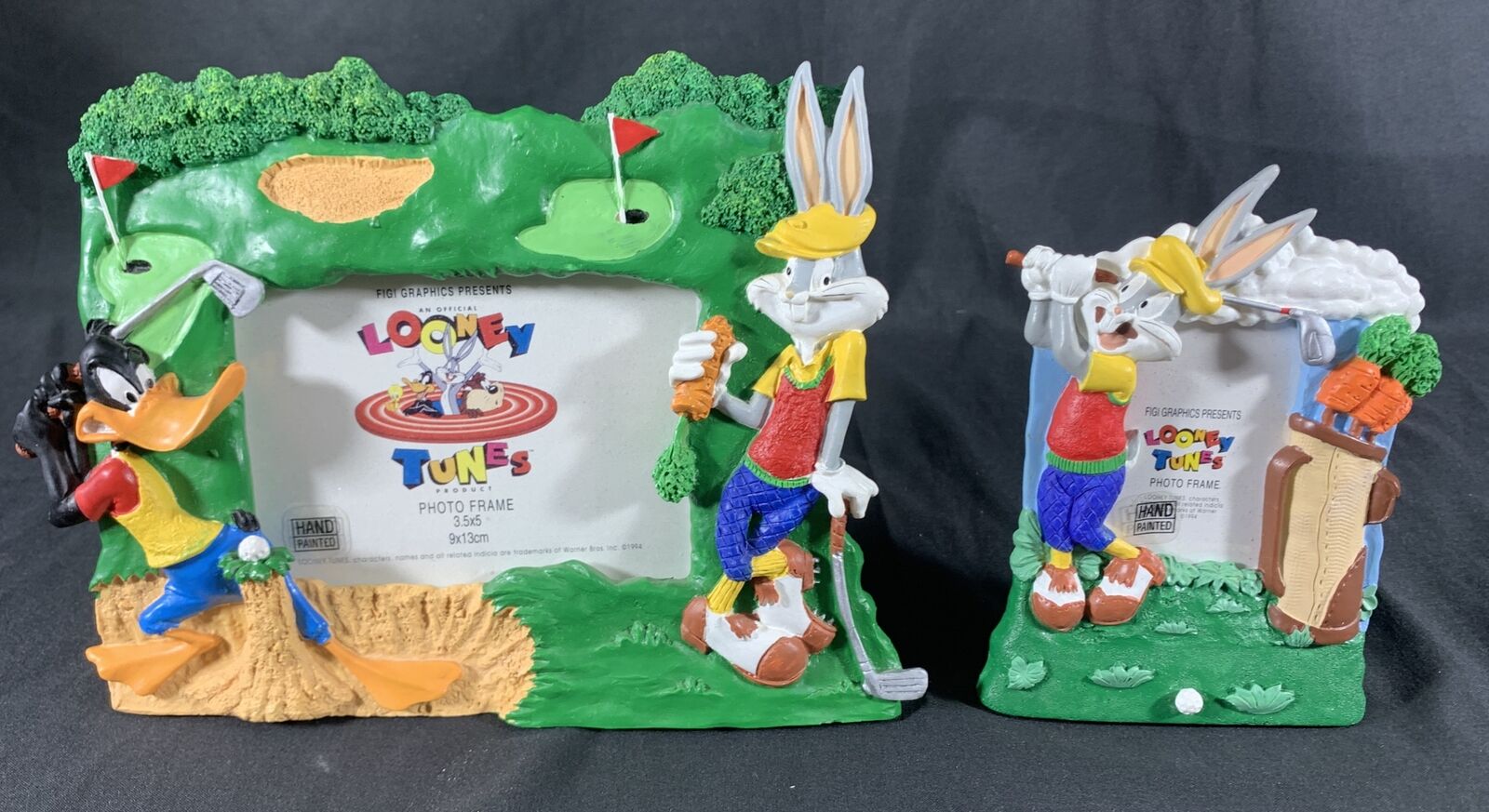 ✨VTG Warner Brothers Looney Tunes Picture Frames Bugs Bunny Donald Golf 1994✨