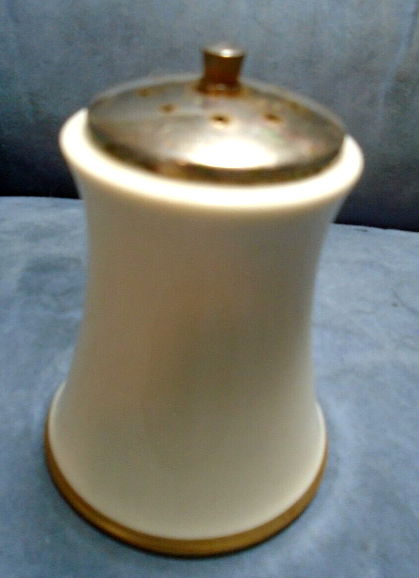 LENOX ETERNAL IVORY with GOLD Trim 4” TALL SALT SHAKER MADE IN USA