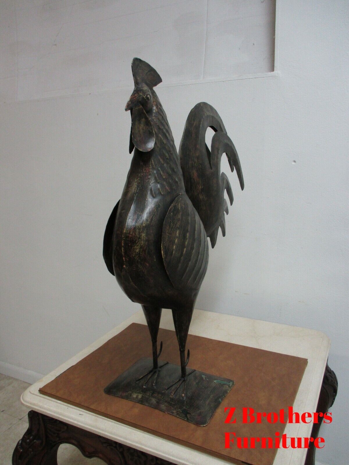 Bombay Company Metal Rooster Sculpture Statue   B