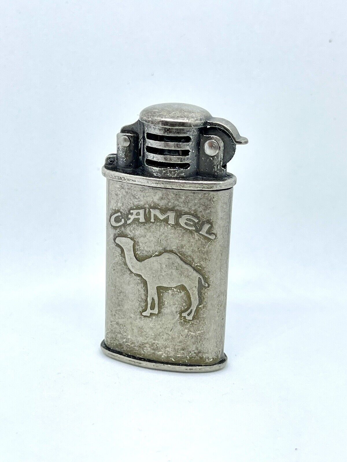 Camel Joe Cigarette Lighter Vintage Antique Pewter Promotional Lighter