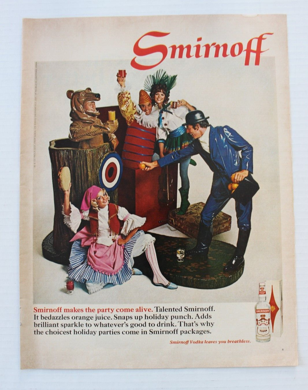 Smirnoff Vodka 1968 Print Ad Make The Party Come Alive Crazy Costumes Cheers