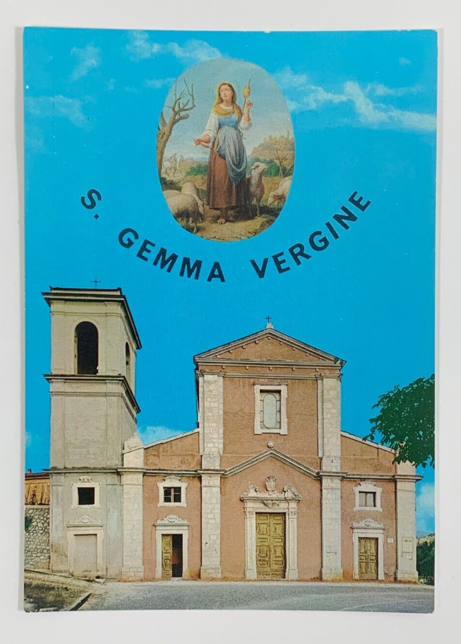 Facade of the Church of Saint Gemma Goriano Sicoli Postcard Unposted
