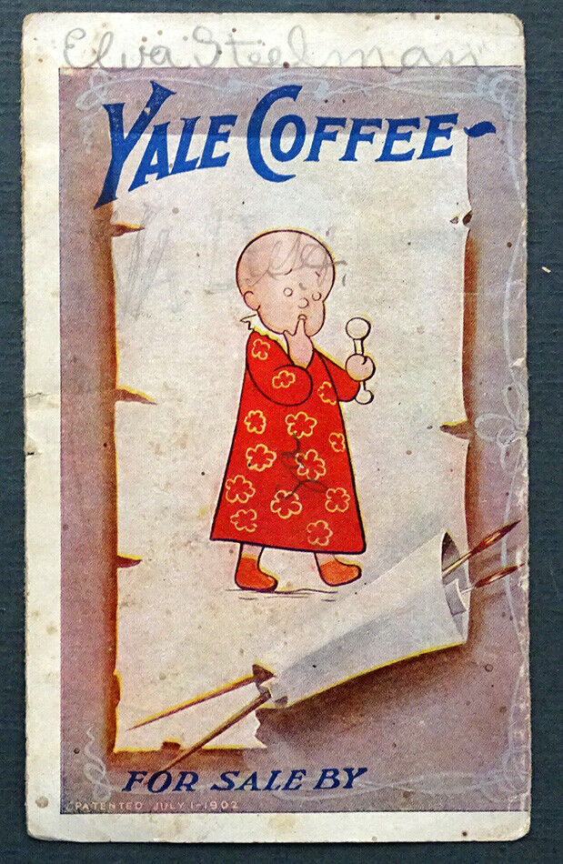 1800\'s Antique YALE COFFEE Victorian Trade Card / EPHEMERA