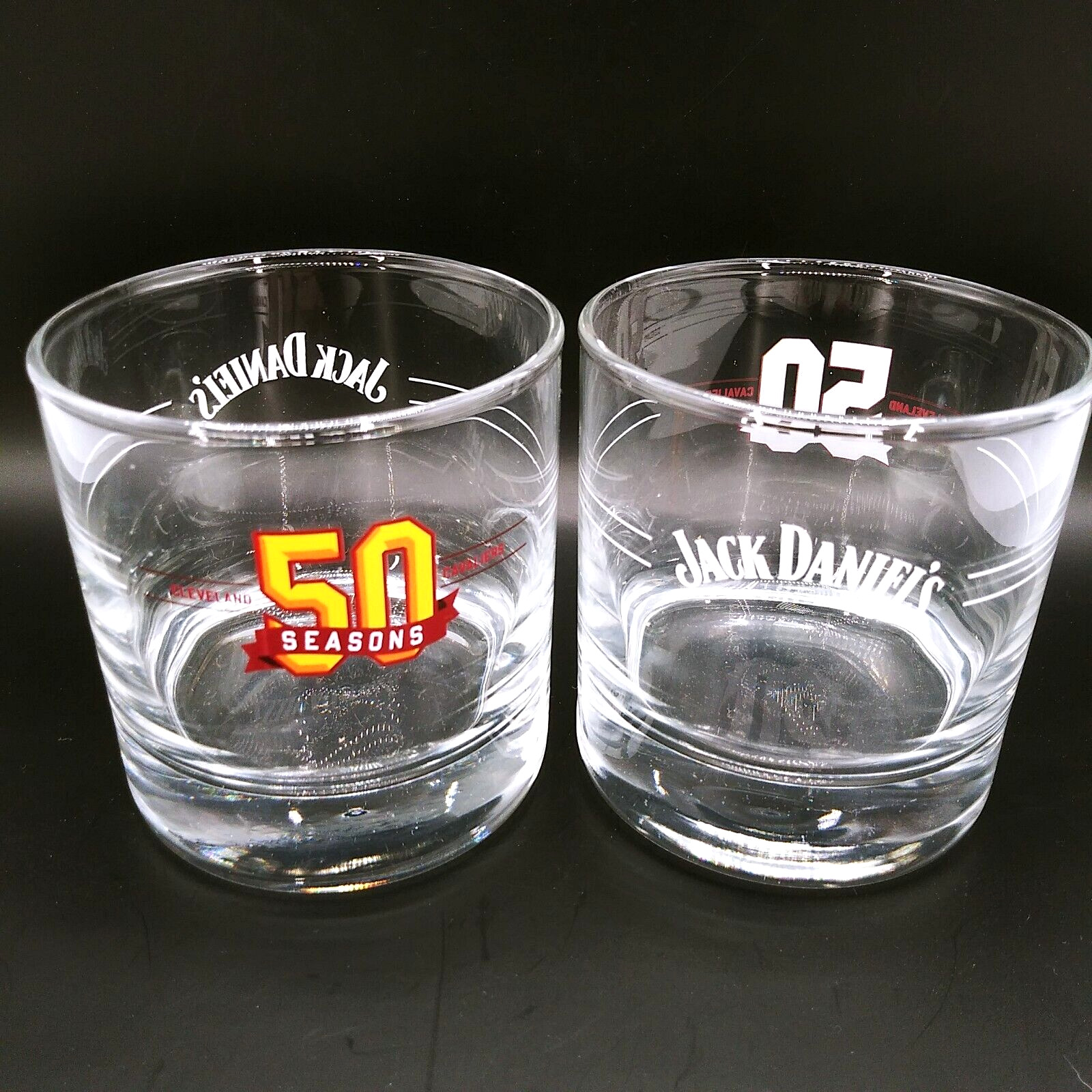 Set of 3 Cleveland Cavaliers 50 Seasons JACK DANIELS Whiskey Whisky Rock Glasses
