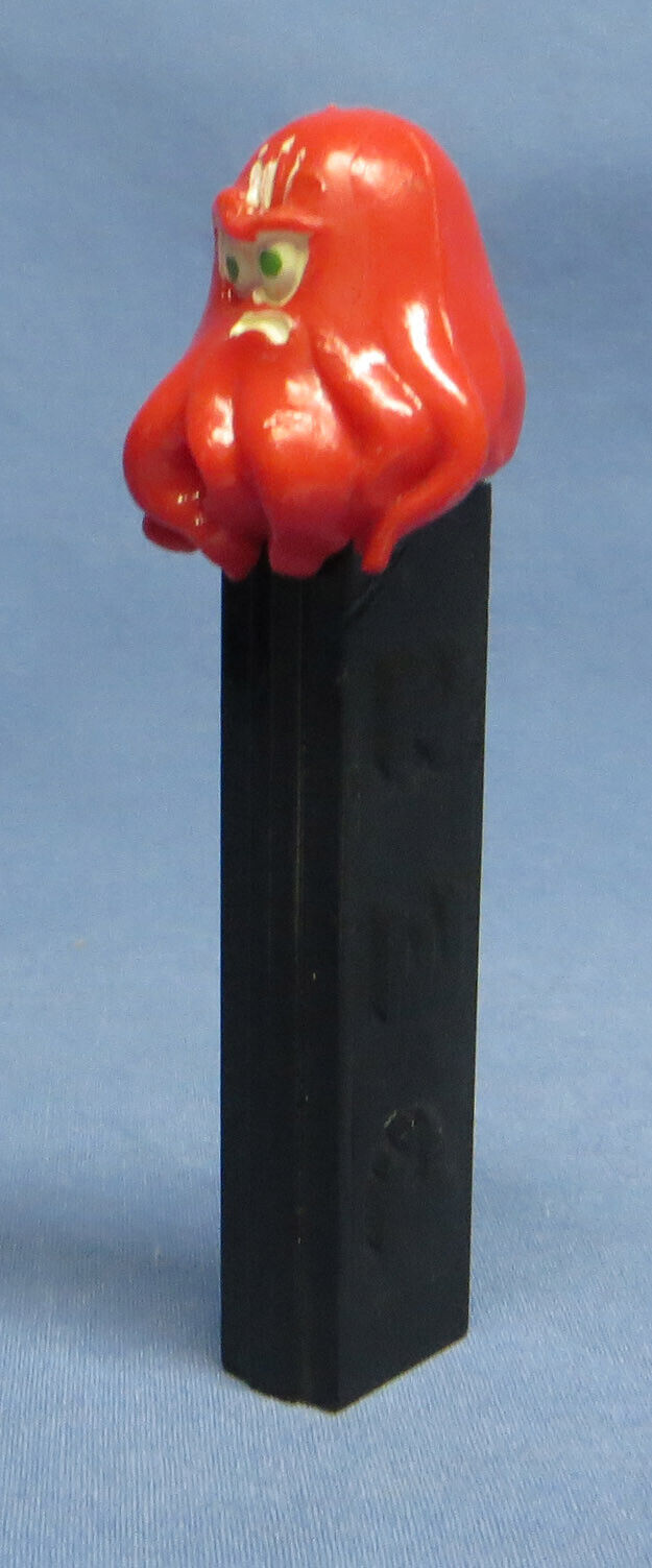 Rare HTF Vintage PEZ Red Octopus with Black Base No Feet Made in Austria VGC