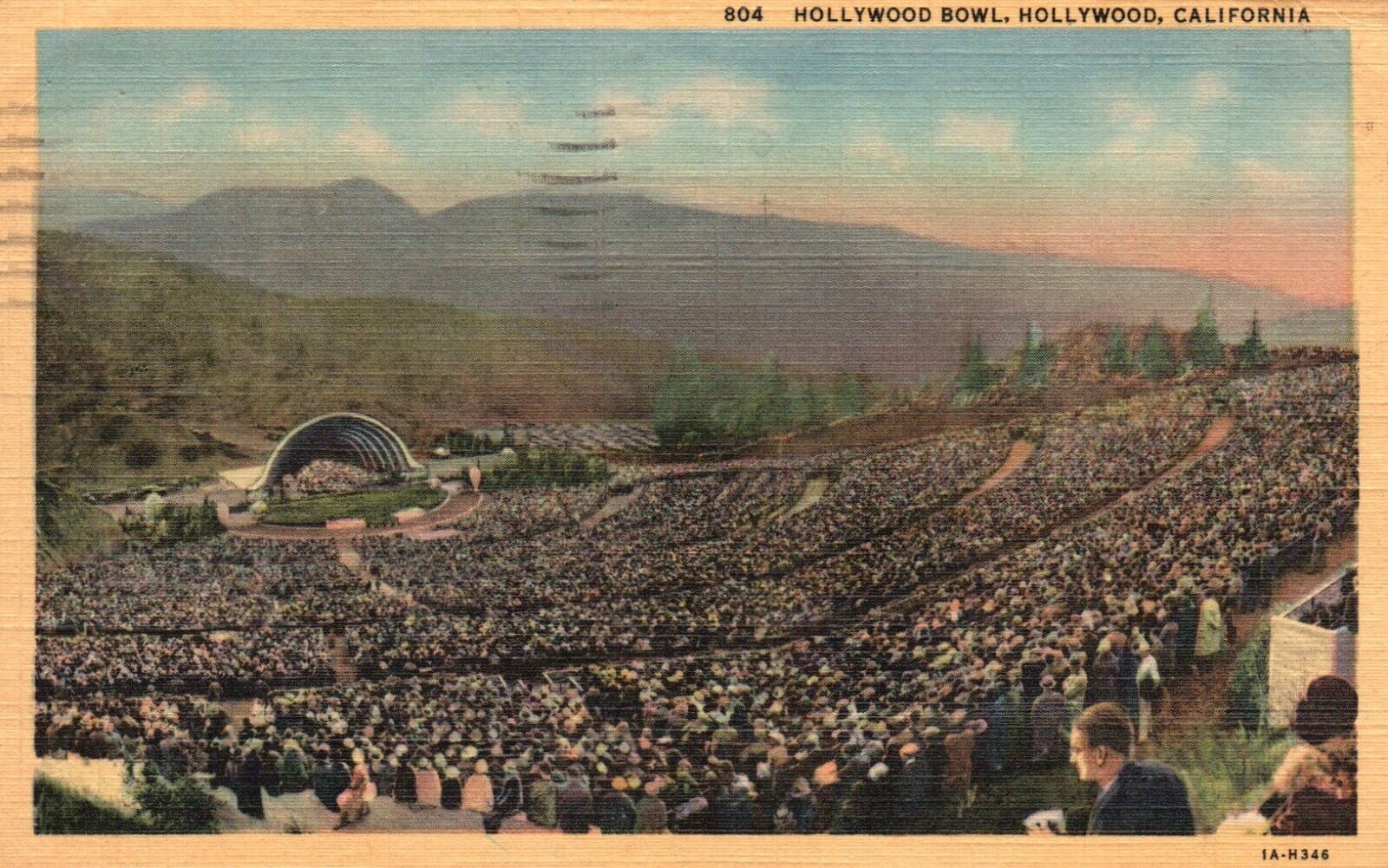 Postcard CA Hollywood California Hollywood Bowl 1950 Linen Vintage PC f8040