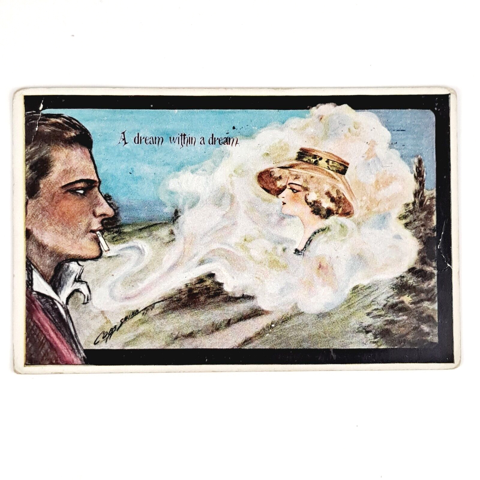 ANTIQUE 1910 DB COBB SHINN POST CARD DREAM WITHIN A DREAM LITHO POSTCARD POSTED