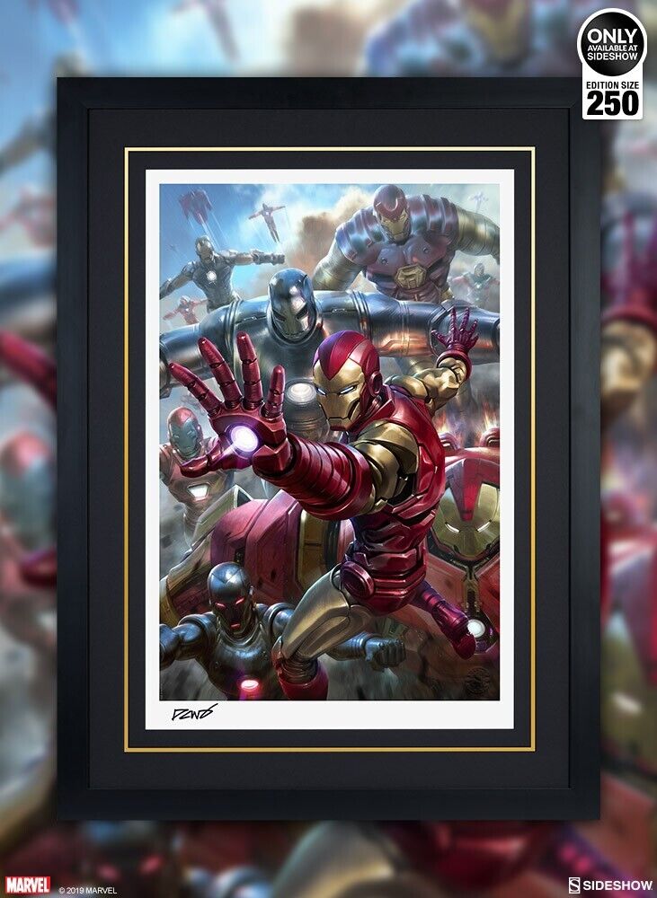 IRON MAN HOUSE PARTY PROTOCOL Fine Art Print Framed by Sideshow Collectibles NEW