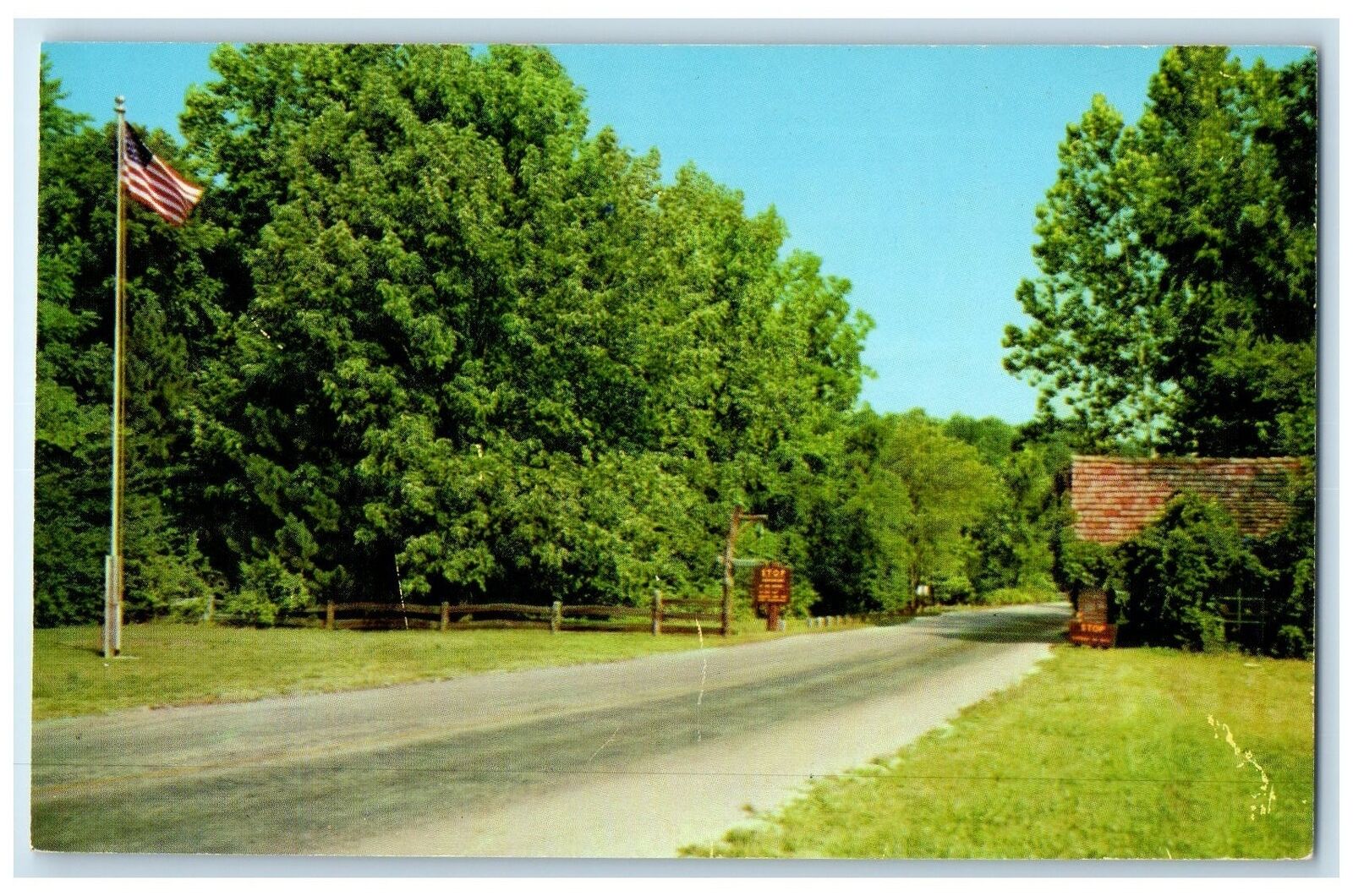 c1960\'s Entrance Turkey Run State Park Marshall Indiana IN Unposted Postcard