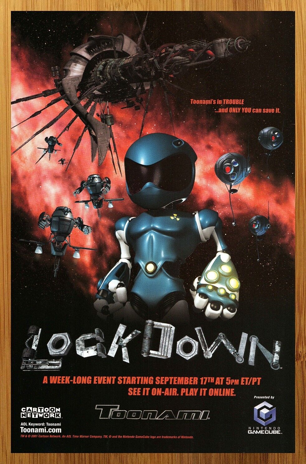 2001 Toonami LOCKDOWN Print Ad/Poster Thundercats Dragon Ball Z DBZ Promo Art