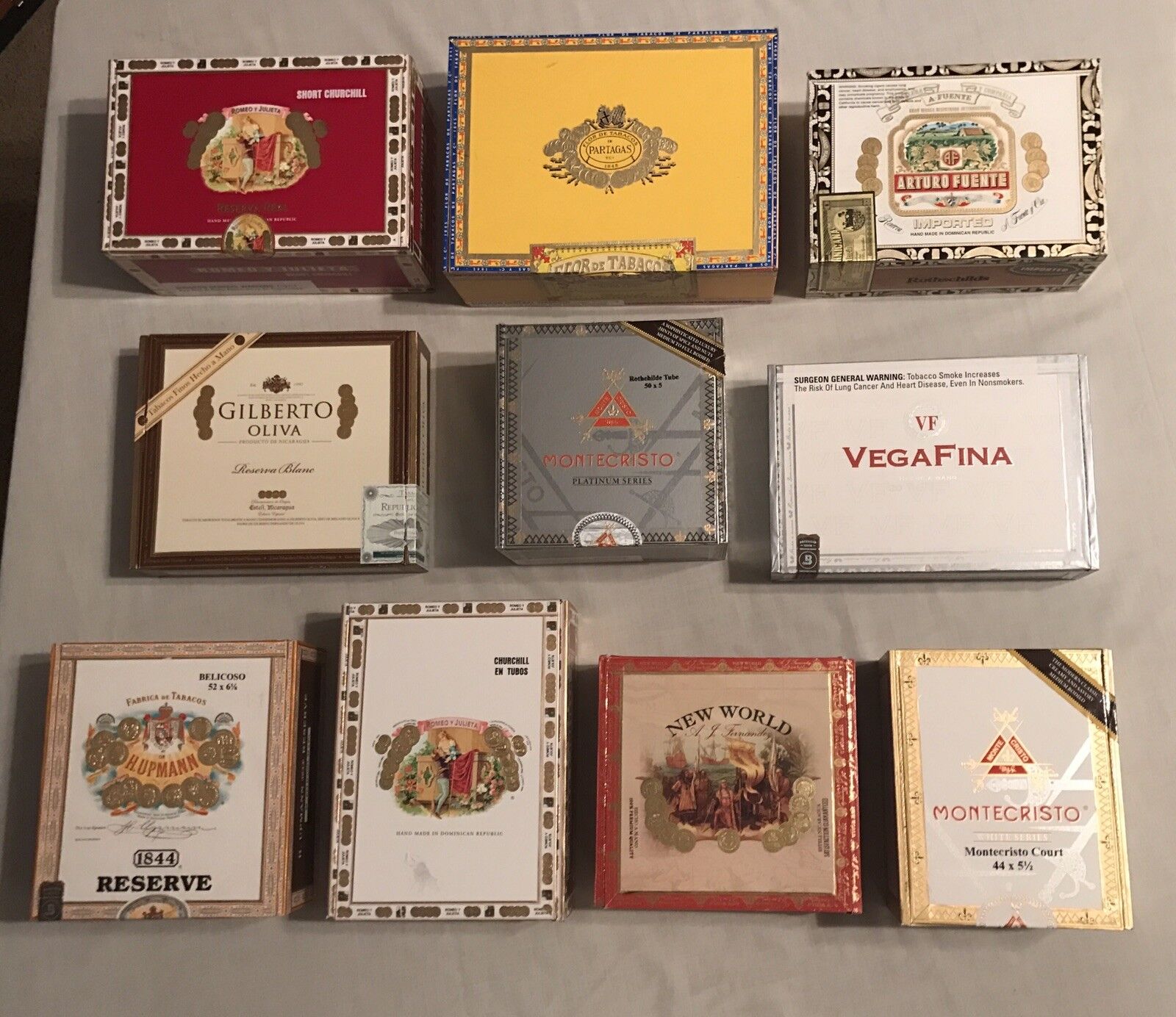 Lot of 10 - DECORATIVE PAPER & WOODEN Cigar Boxes ***NICE VARIETY**MARCH SALE***