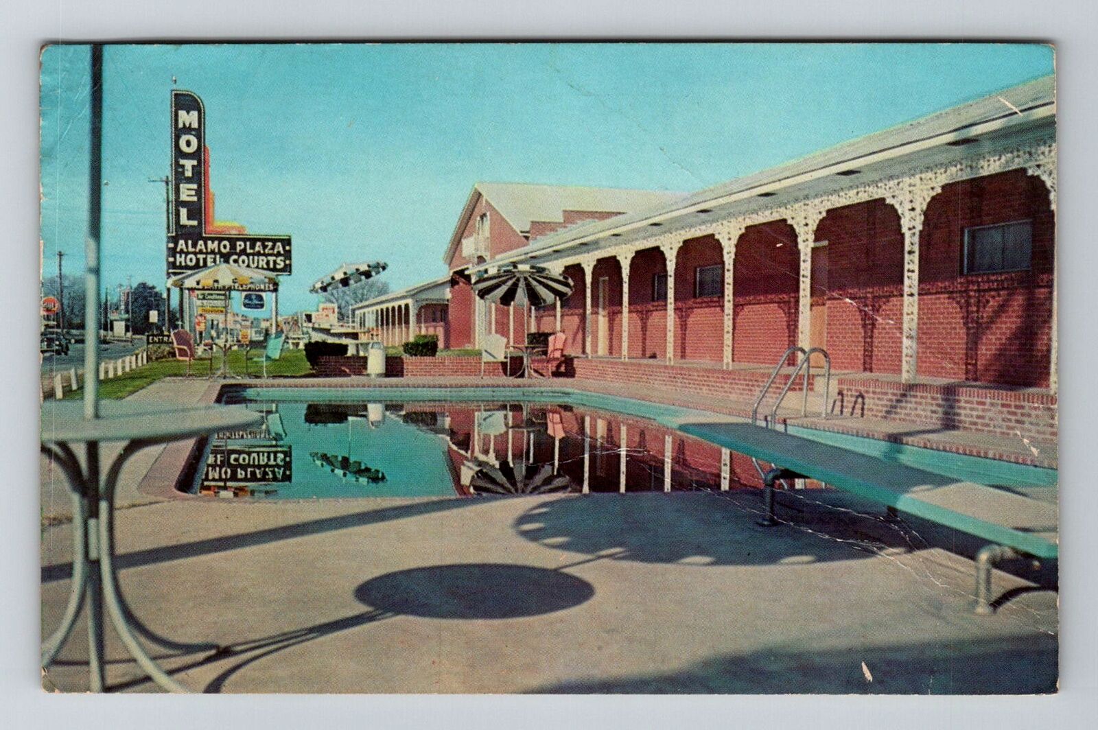 Little Rock AR-Arkansas, Alamo Plaza Hotel Courts, c195 Vintage Postcard