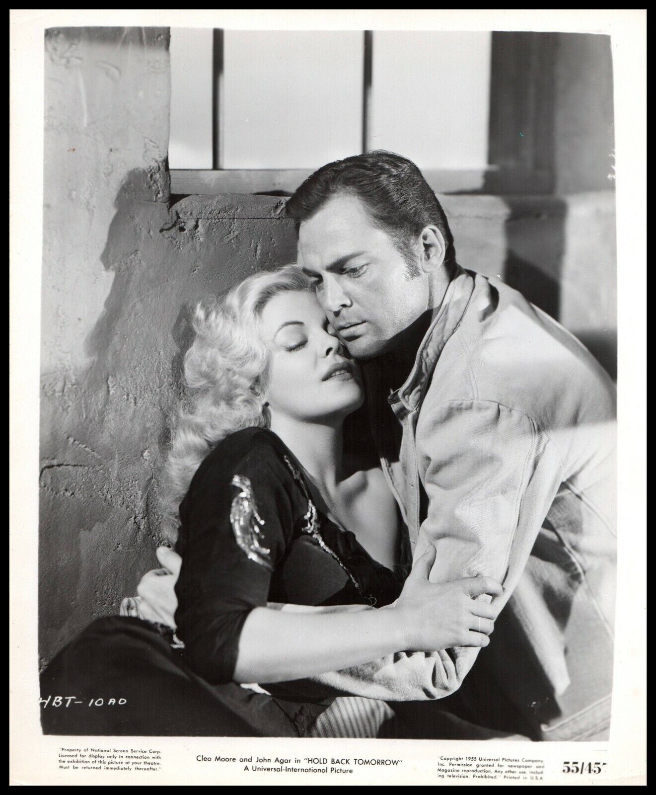 John Agar + Cleo Moore in Hold Back Tomorrow (1955) ORIGINAL VINTAGE PHOTO M 72