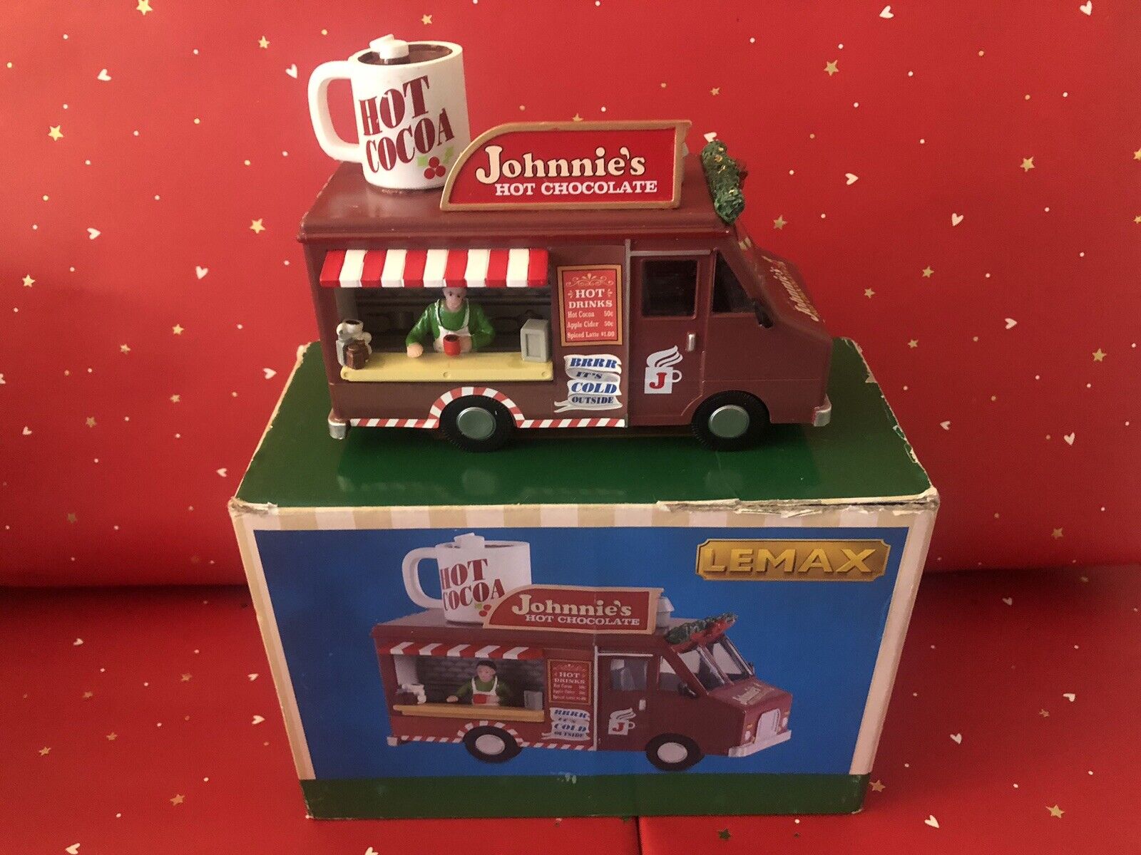 Lemax Johnnies Hot Chocolate Holiday Village Carnival Food Truck  NEW