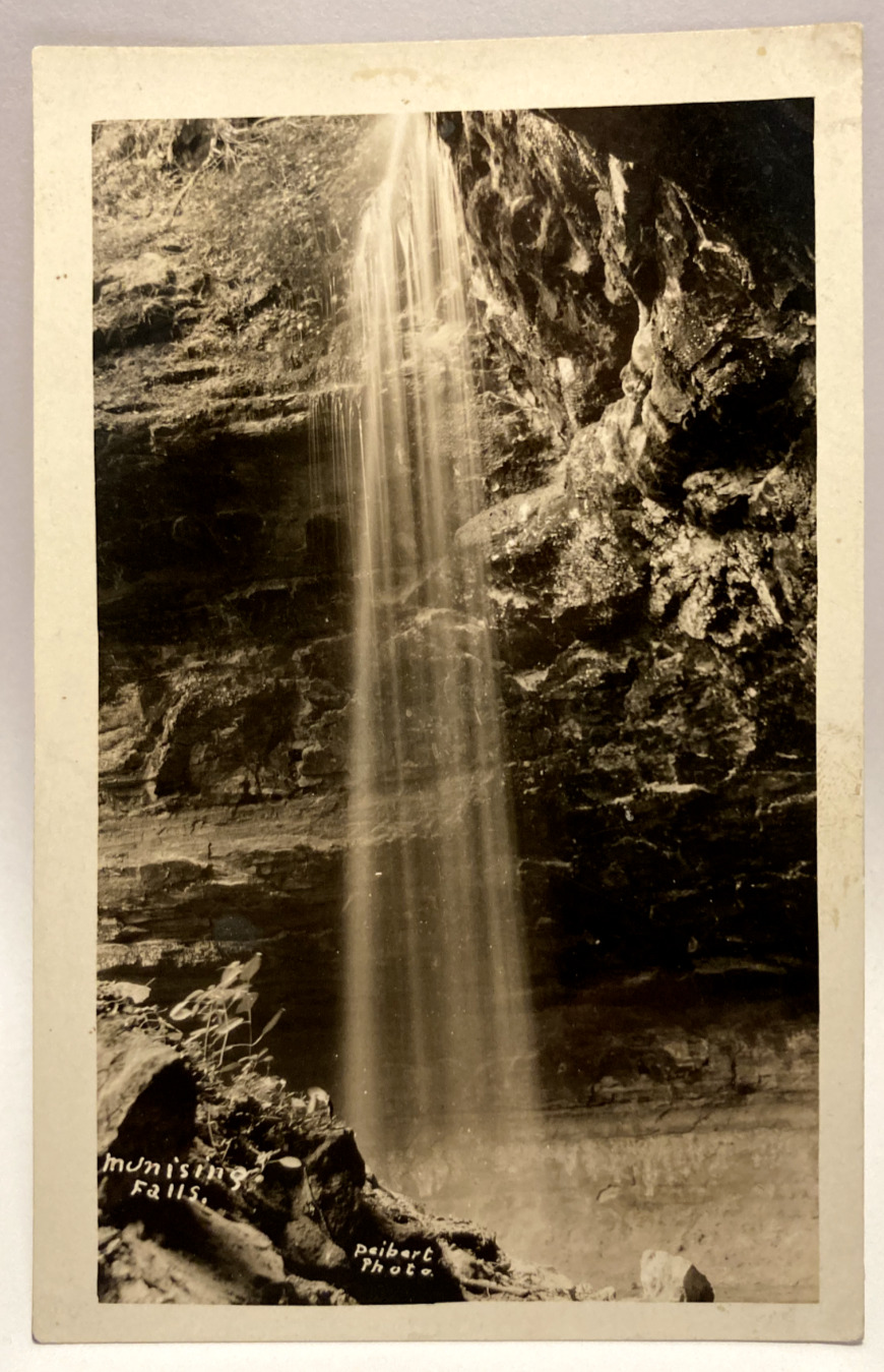 RPPC Munising Falls, Michigan MI Vintage Real Photo Postcard