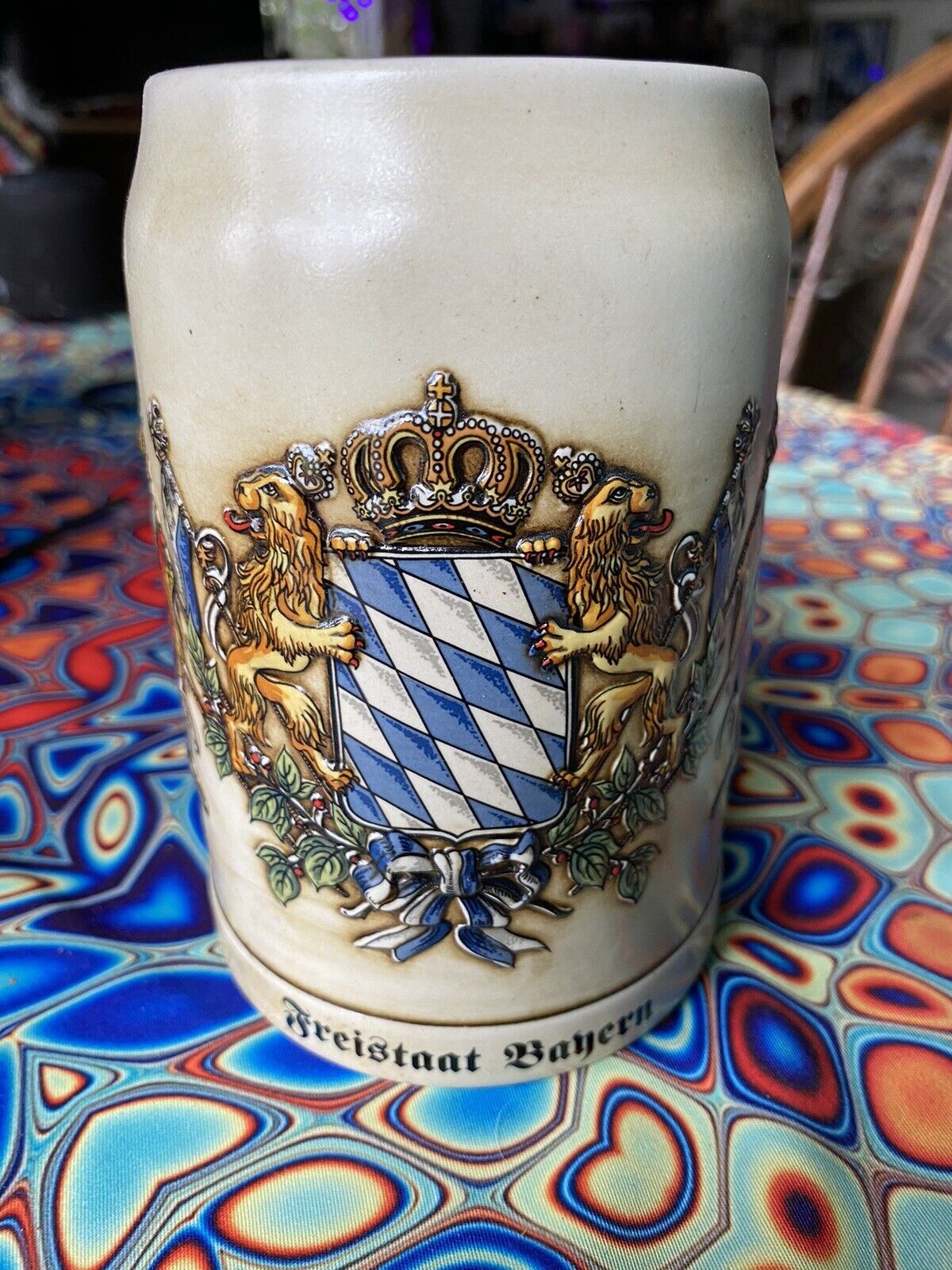 Freistaat Bayern (Bavaria Germany) Stoneware Beer Stein  0.5L Mug