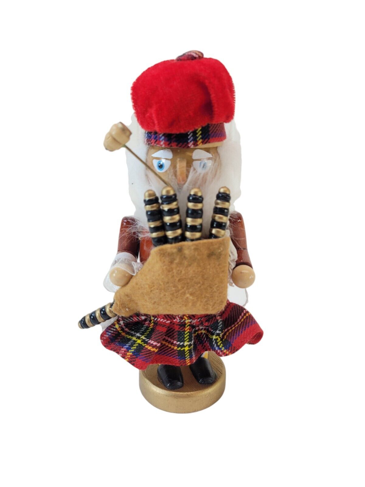 Vintage Scottish Bagpiper Nutcracker with Kilt & Pipe  Christmas 7\