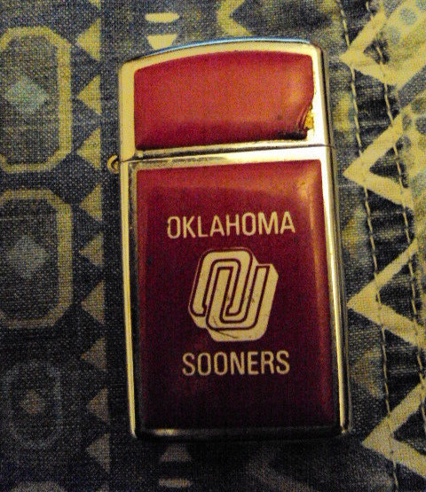 1981 OU Sooners Football Oklahoma University Zippo Lighter Slim Zippo  OU #1 Fan