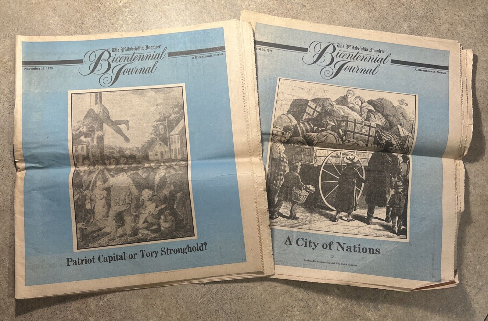 The Philadelphia Inquirer-Bicentennial Journal, Nov 1975 & April 1976