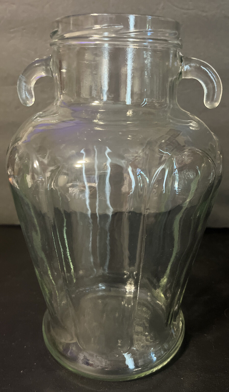 Vintage Glass Tassos 1950 ml Olive Jar Handles no Lid