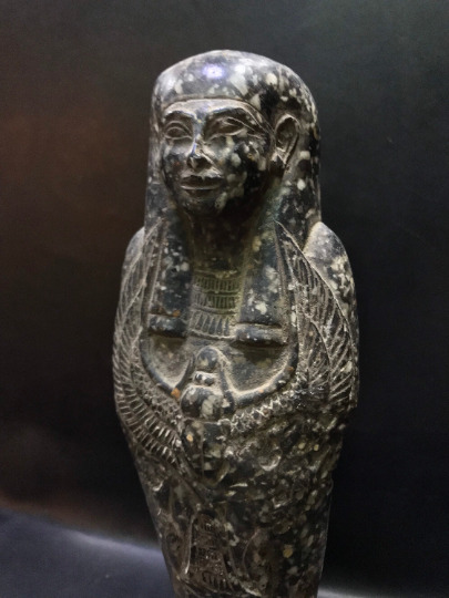 Old-fashioned Ushabti of ISIS Goddess of love and magic with the scarab 