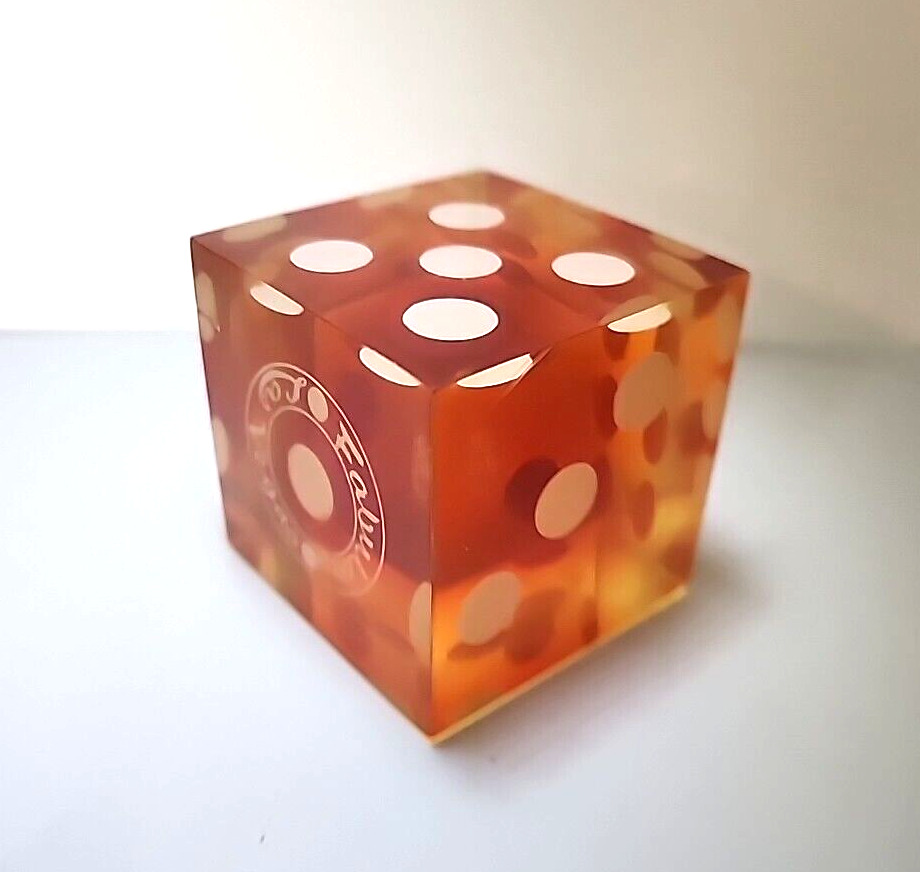 Vintage Large Casino Dice In Lucite Acrylic Jumbo Paperweight Souvenir