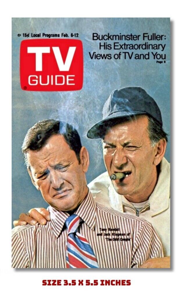 THE ODD COUPLE FRIDGE MAGNET 1971 TV GUIDE COVER 3.5 X 5.5 \