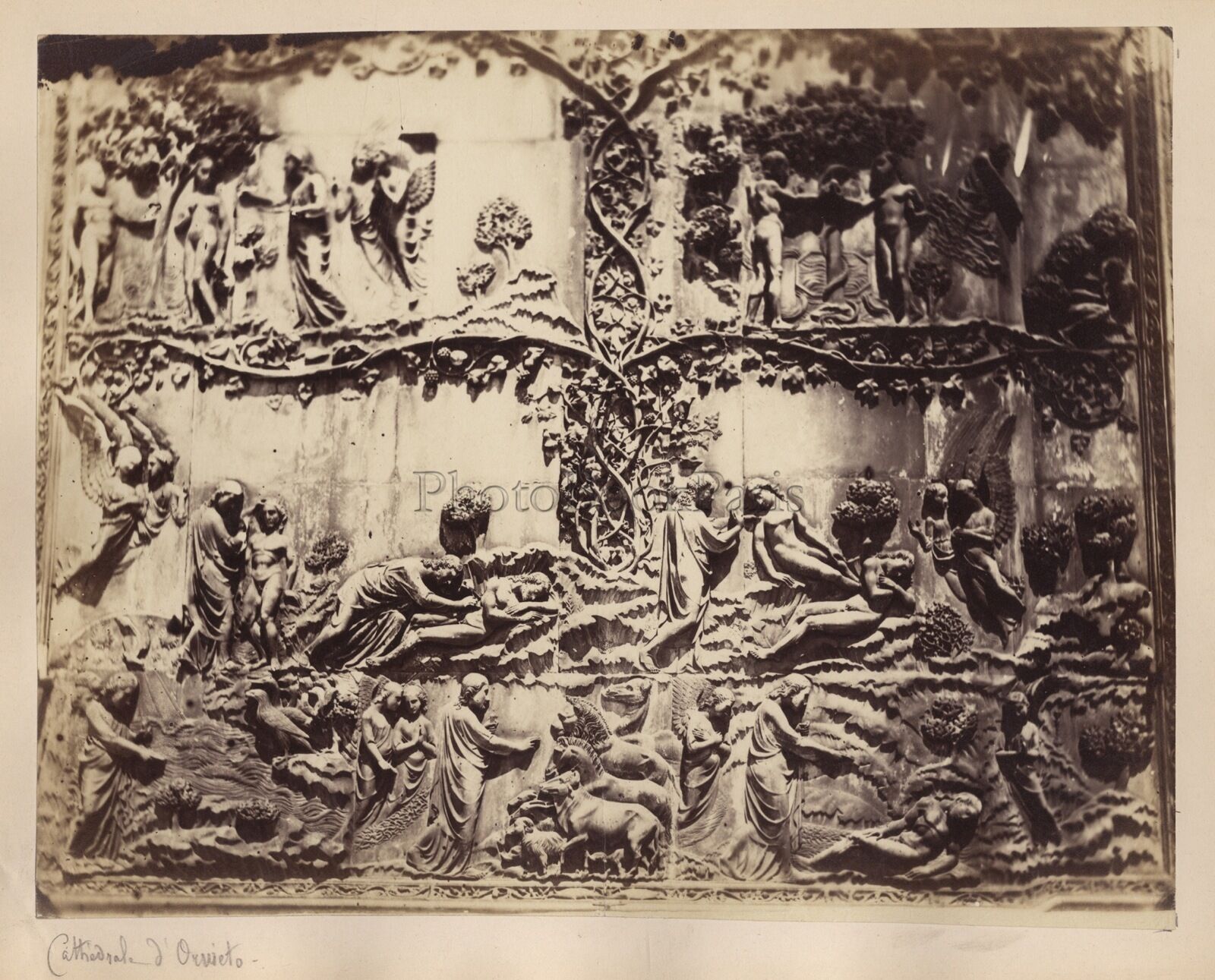 Figural Of La Cathedral D’Orvieto Italy Vintage Albumin Ca 1880