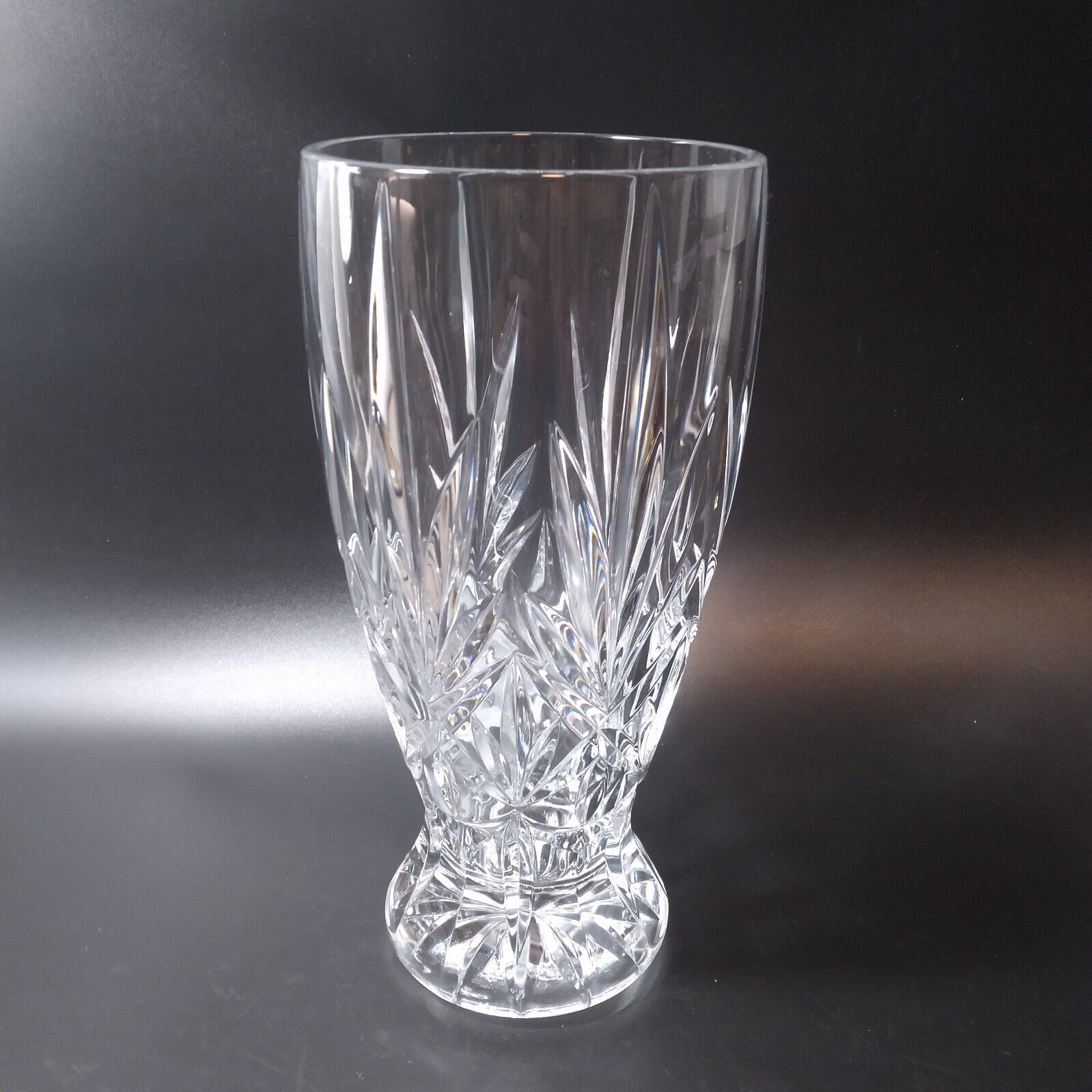 Mystique Crystal Vase by Cristal D\'Arques Durand Long Vertical Fan Cuts 11.75\