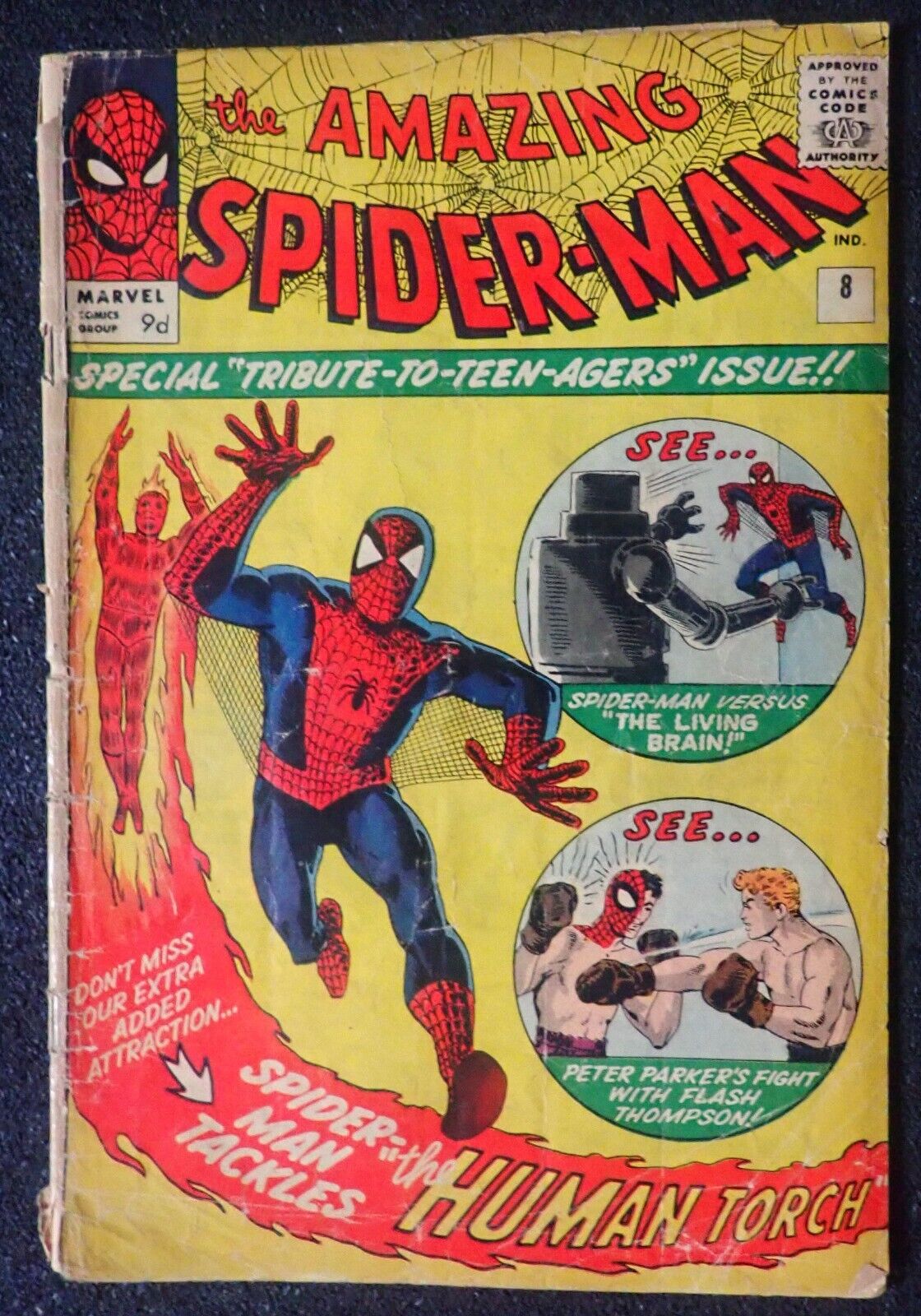 Amazing Spider-man #8 🕸️ GOOD, COMPLETE & UNRESTORED RARE UK VARIANT 🕸️ 1964