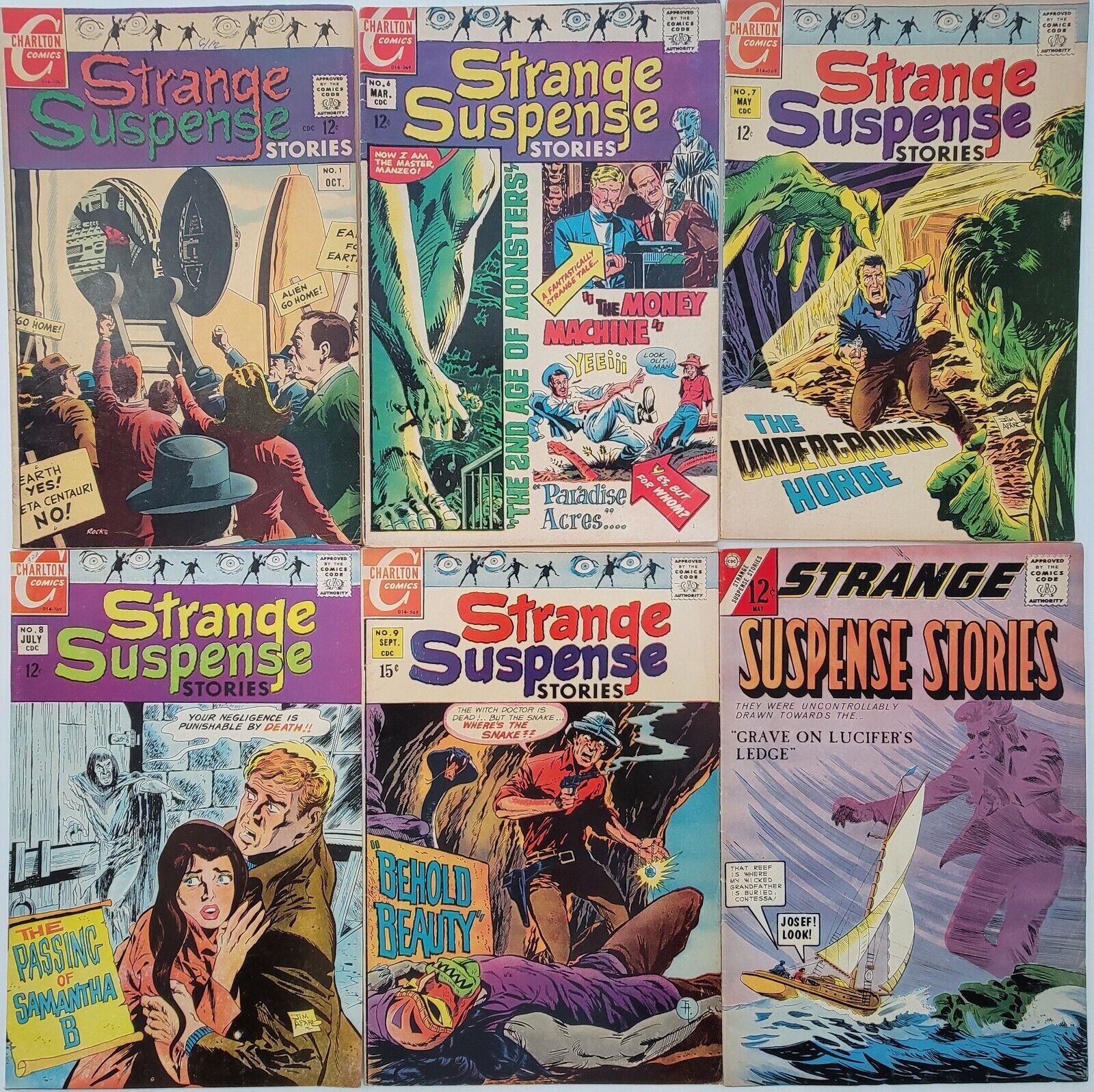 Strange Suspense Stories Lot (6) #1-9* FN-VF 1967-69 Silver Age Horror Mid Grade