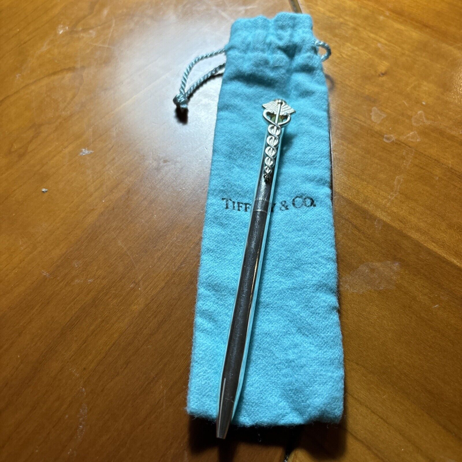 Tiffany & Co Medical Caduceus Clip Retractable Ball Point Pen in Sterling Silver
