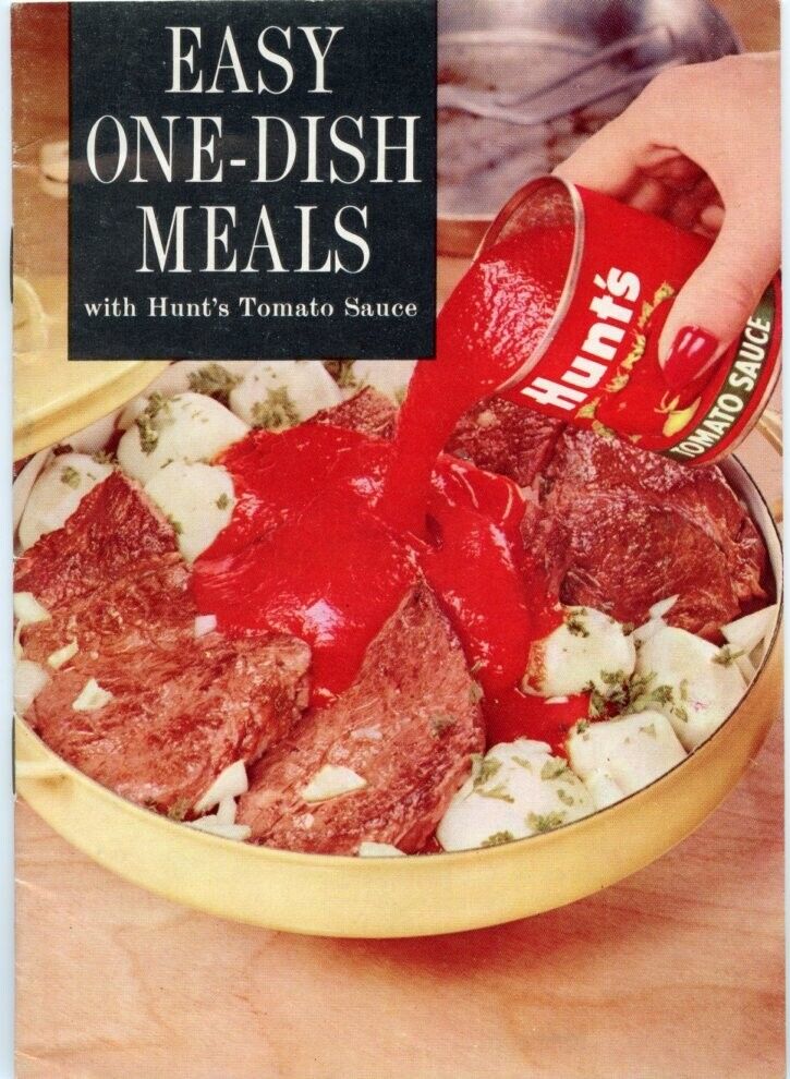 Easy One-Dish Meals Hunts Tomato Sauce Vintage Recipe Booklet Cookbook 1960s